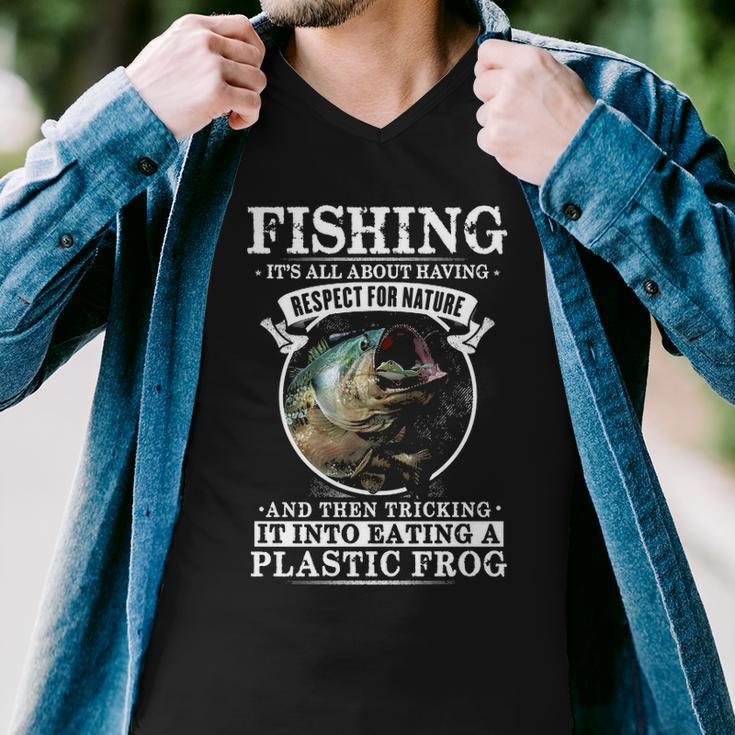 Fishing - Its All About Respect Men V-Neck Tshirt