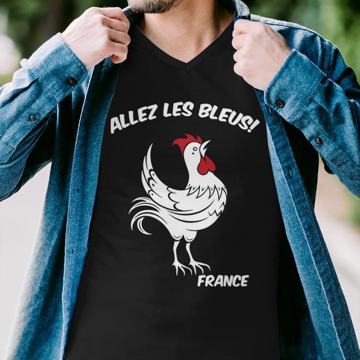 France Soccer World Allez Les Bleus Men V-Neck Tshirt