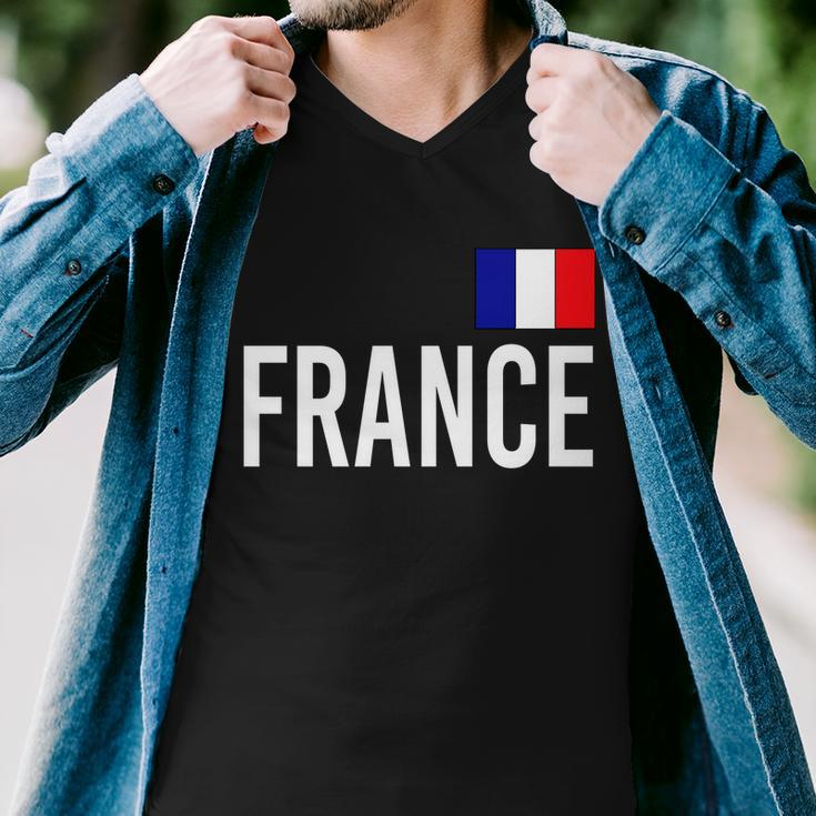 France Team Flag Logo Tshirt Men V-Neck Tshirt