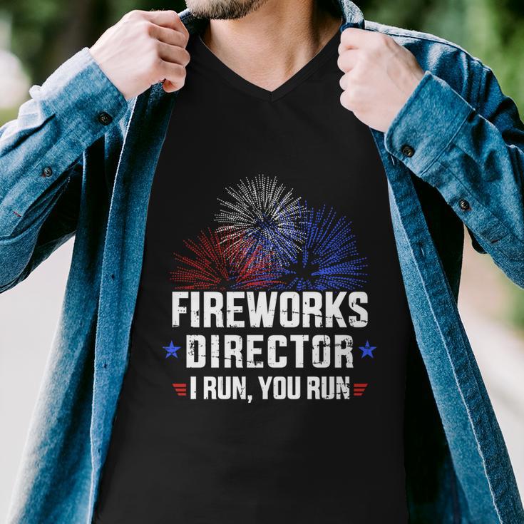 Funny 4Th Of July Fireworks Director I Run You Run V2 Men V-Neck Tshirt