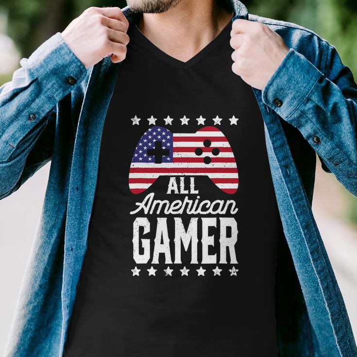 Funny American Gamer 4Th Of July Men V-Neck Tshirt