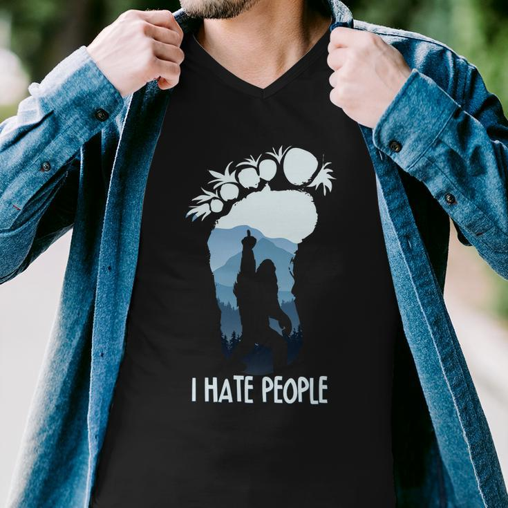 Funny Bigfoot I Hate People Men V-Neck Tshirt