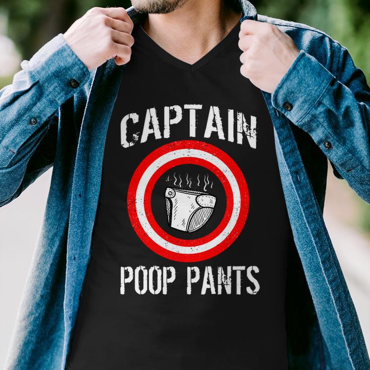 Funny Captain Poop Pants Tshirt Men V-Neck Tshirt