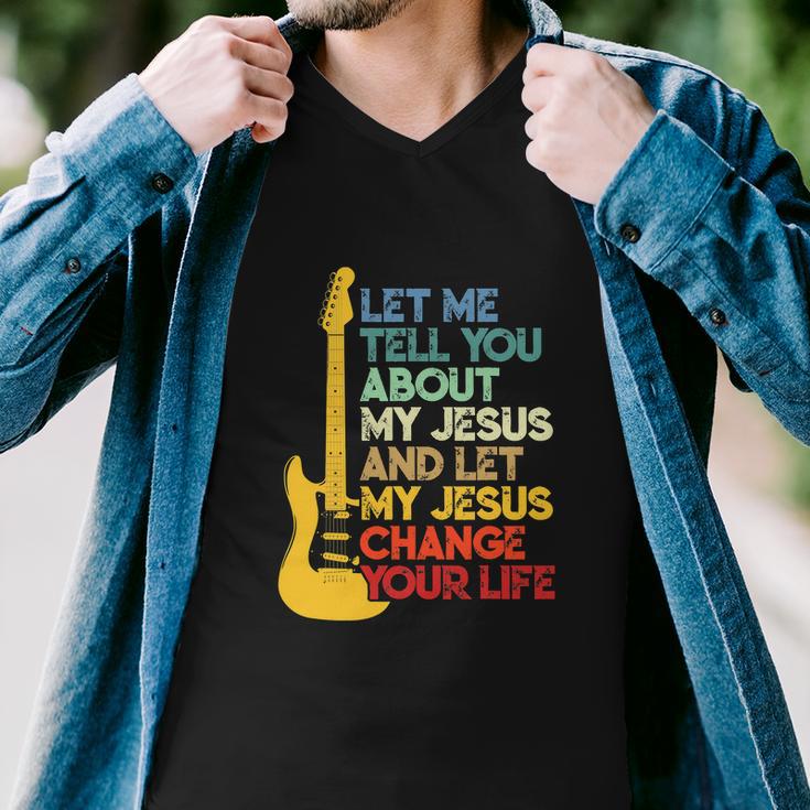 Funny Christian Bible Guitar Player Men V-Neck Tshirt