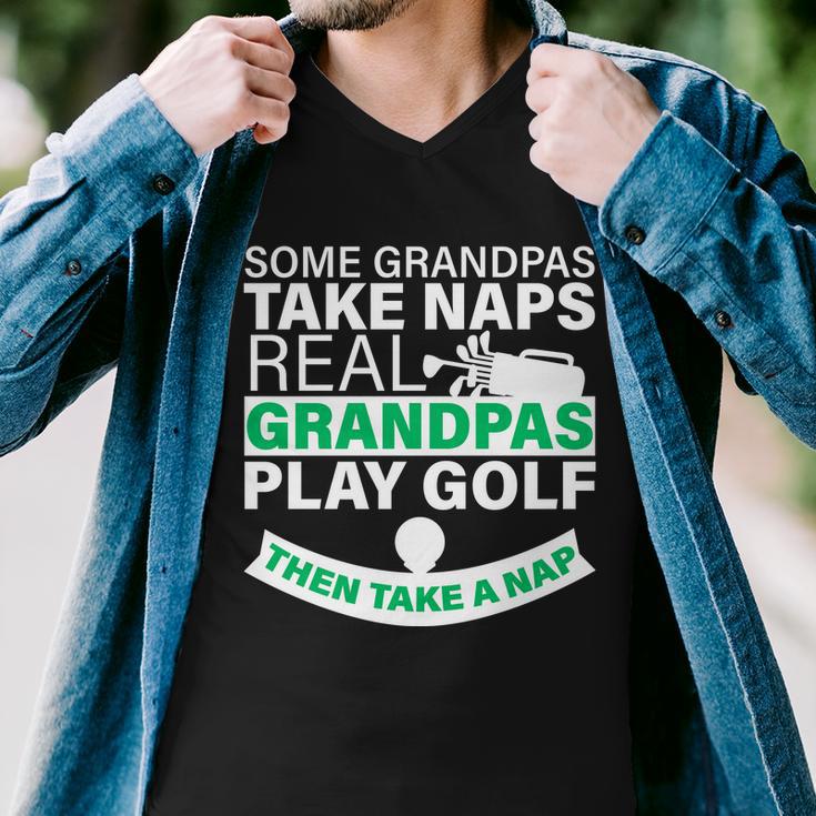 Funny Golf Grandpa Men V-Neck Tshirt