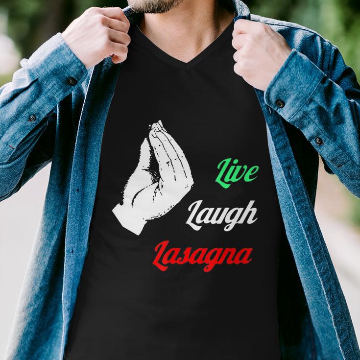 Funny Live Laugh Lasagna Tshirt Funny Lasagna Lovers Tshirt Men V-Neck Tshirt