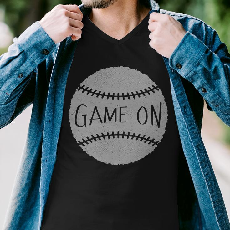 Game On Baseball Men V-Neck Tshirt