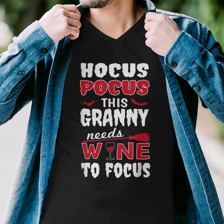 Granny Hocus Pocus Wine Halloween Men V-Neck Tshirt