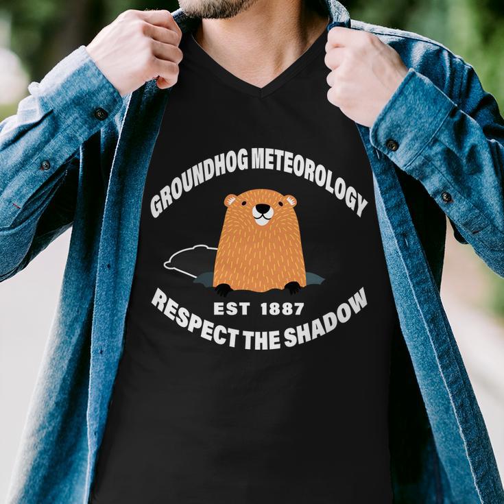 Groundhog Meteorology Respect The Shadow Tshirt Men V-Neck Tshirt