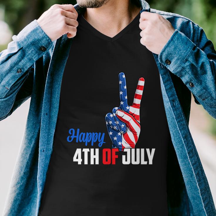 Happy 4Th Of July Peace America Independence Day Patriot Usa Gift Men V-Neck Tshirt