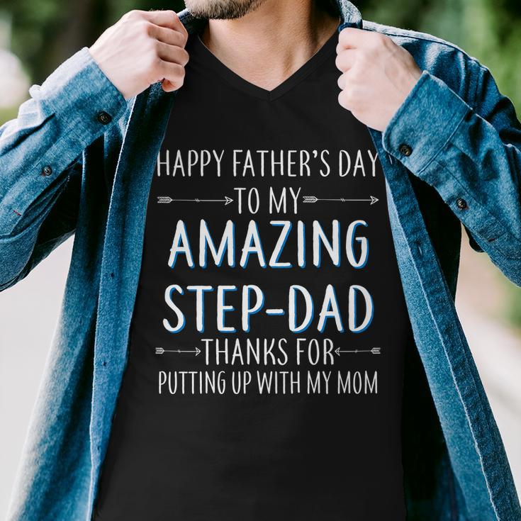 Happy Fathers Day To My Amazing Stepdad Men V-Neck Tshirt