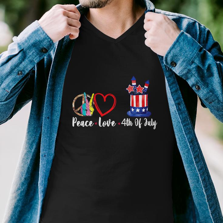 Happy Peace Love 4Th Of July Sublimation Men V-Neck Tshirt