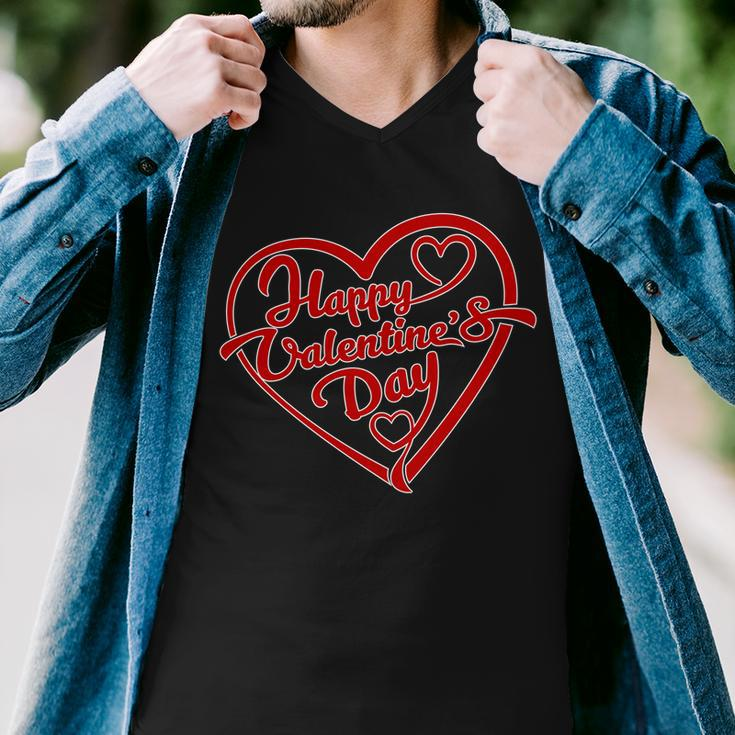 Happy Valentines Day Heart Men V-Neck Tshirt