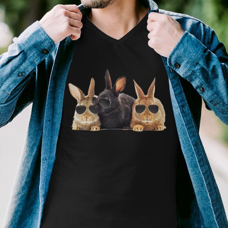 Hipster Cool Rabbit Tshirt Men V-Neck Tshirt
