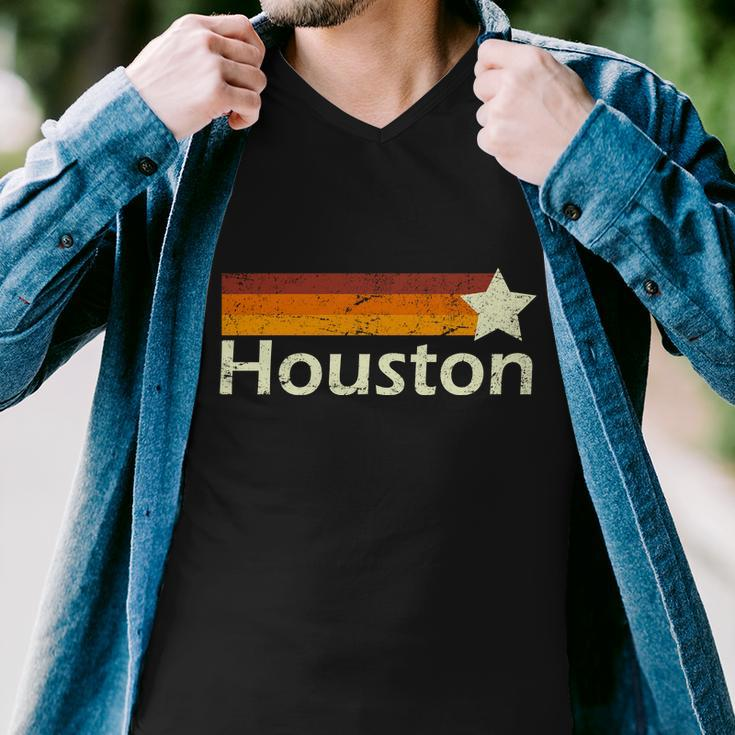 Houston Texas Vintage Star Logo Men V-Neck Tshirt