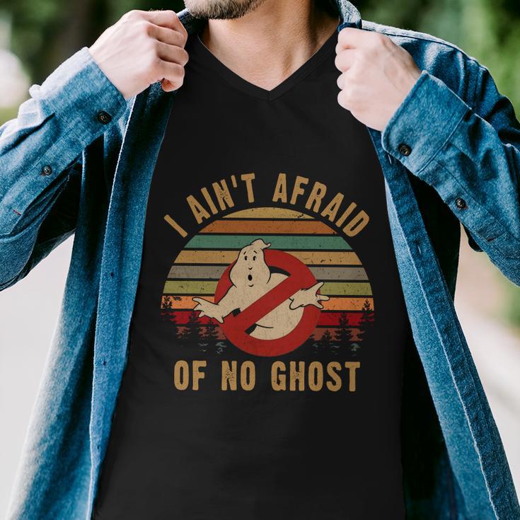 I Aint Afraid Of No Ghost Vintage Funny Ghost Men V-Neck Tshirt