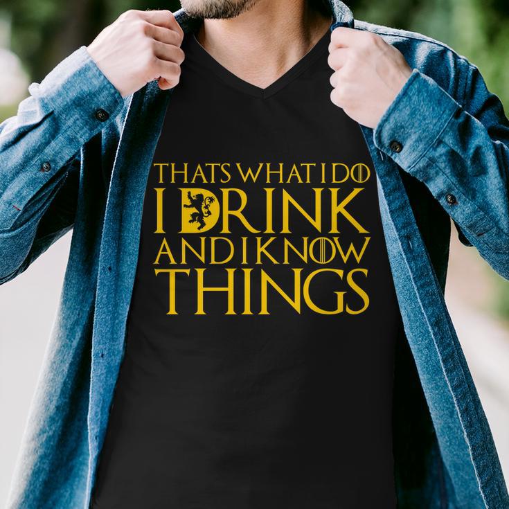 I Drink And Know Things Men V-Neck Tshirt