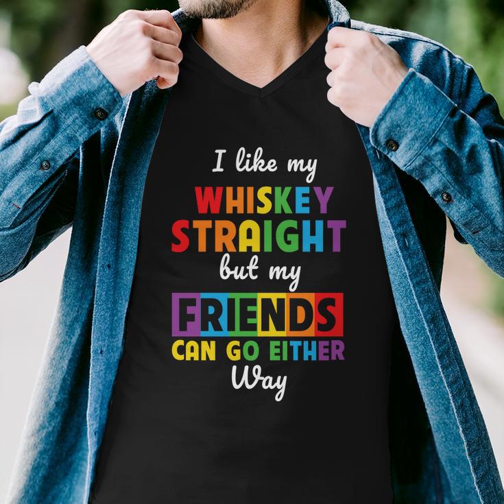 I Like My Whiskey Straight Lgbt Pride Month Men V-Neck Tshirt