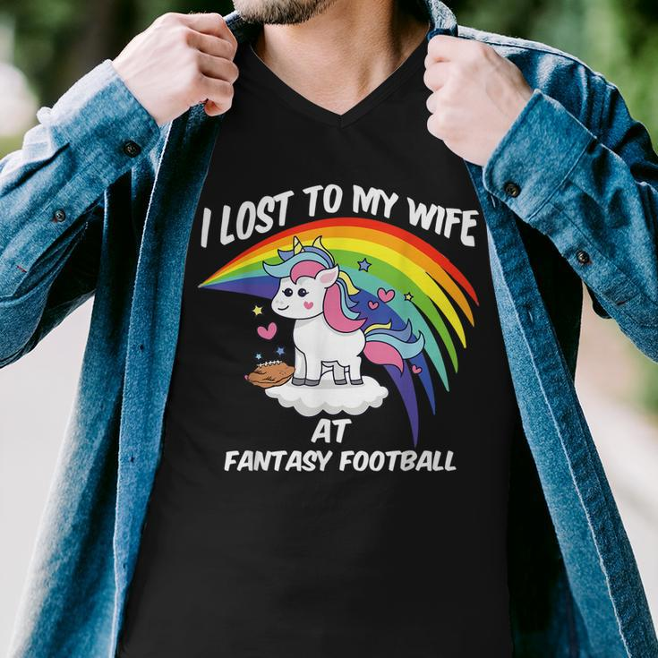 I Lost To My Wife At Fantasy Football Men V-Neck Tshirt