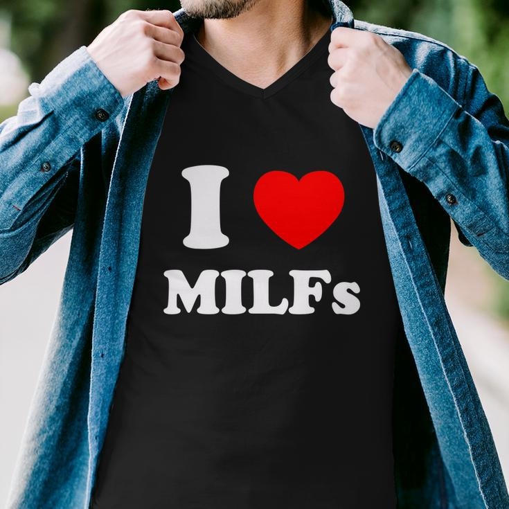 I Love Heart Milfs Tshirt Men V-Neck Tshirt