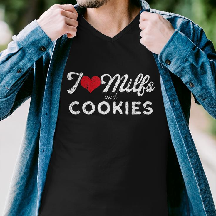 I Love Milfs And Cookies Gift Funny Cougar Lover Joke Gift Tshirt Men V-Neck Tshirt