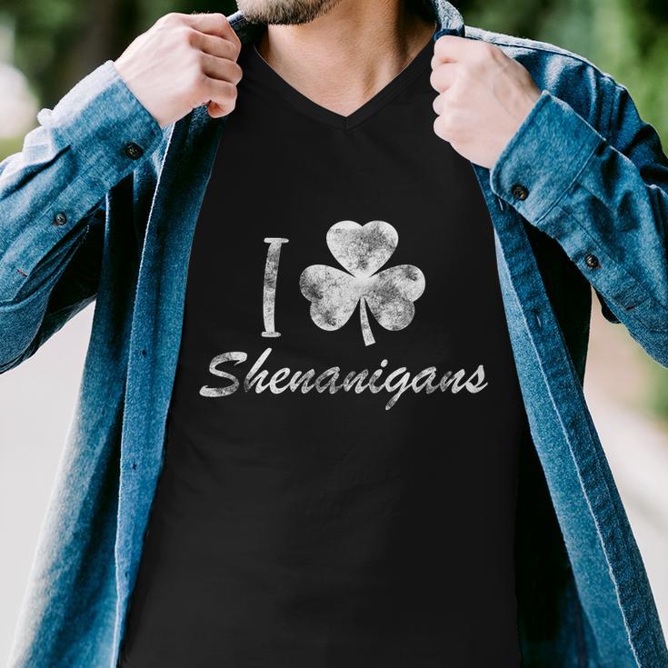 I Love Shenanigans Vintage St Patricks Day Tshirt Men V-Neck Tshirt