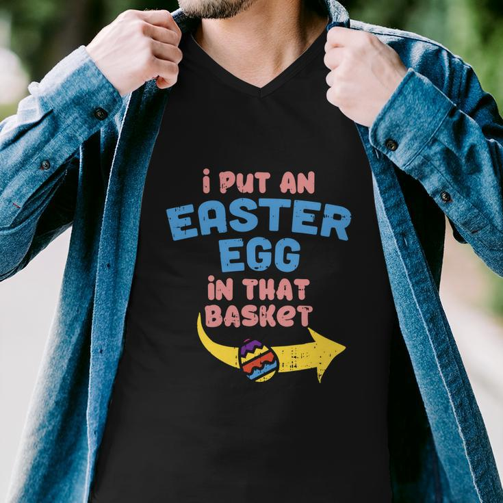I Put Easter Egg In Basket Funny Pregnancy Announcement Dad Men V-Neck Tshirt