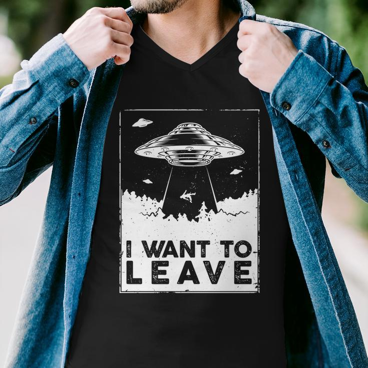 I Want To Leave Ufo Alien Men V-Neck Tshirt