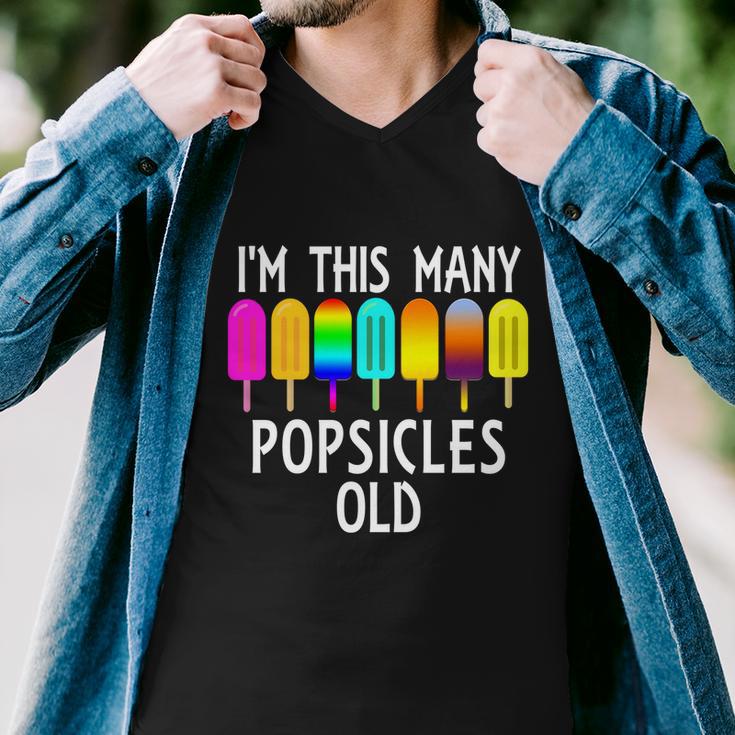 Im This Many Popsicles Old Funny 7Th Birthday Popsicle Cute Gift Men V-Neck Tshirt