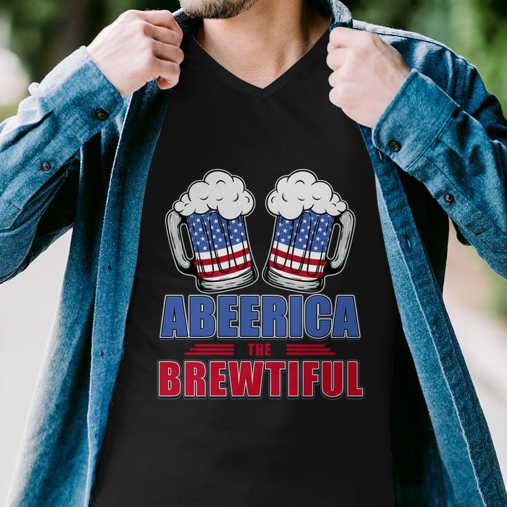 Independence Day Abeerica The Brewtiful 4Th Of Juli Ing Gift Men V-Neck Tshirt