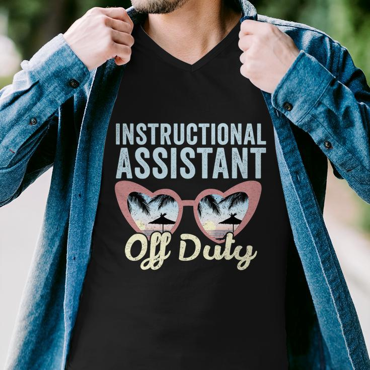 Instructional Assistant Off Duty Happy Last Day Of School Gift V2 Men V-Neck Tshirt