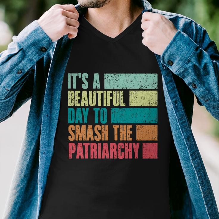 Its A Beautiful Day To Smash The Patriarchy Feminist Men V-Neck Tshirt