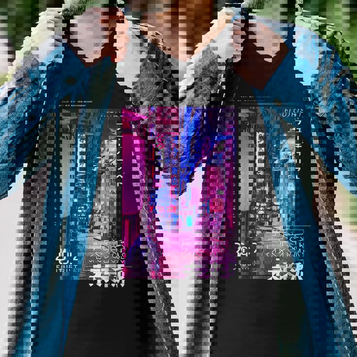 Japanese Cyberpunks Tokyo Streetwear Aesthetic Graphic Men V-Neck Tshirt