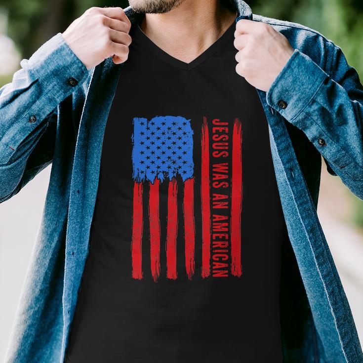 Jesus Was An American Usa 4Th Of July Funny Men V-Neck Tshirt