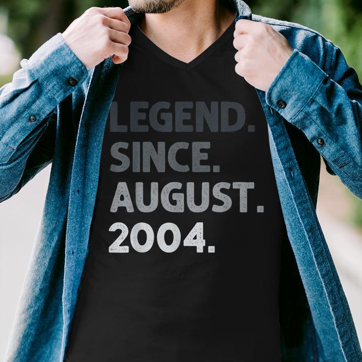 Legend Since August 2004 18 Years Old 18Th Birthday  Men V-Neck Tshirt