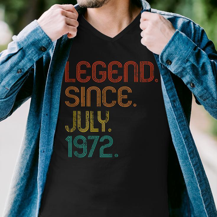 Legend Since July 1972 50Th Birthday 50 Years Old Vintage Men V-Neck Tshirt