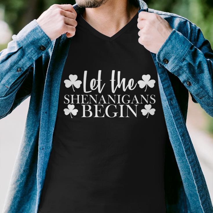 Let The Shenanigans Beginst Pattys Day Party Men V-Neck Tshirt