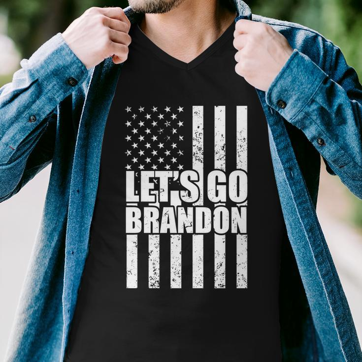 Lets Go Brandon Vintage American Flag Tshirt Men V-Neck Tshirt