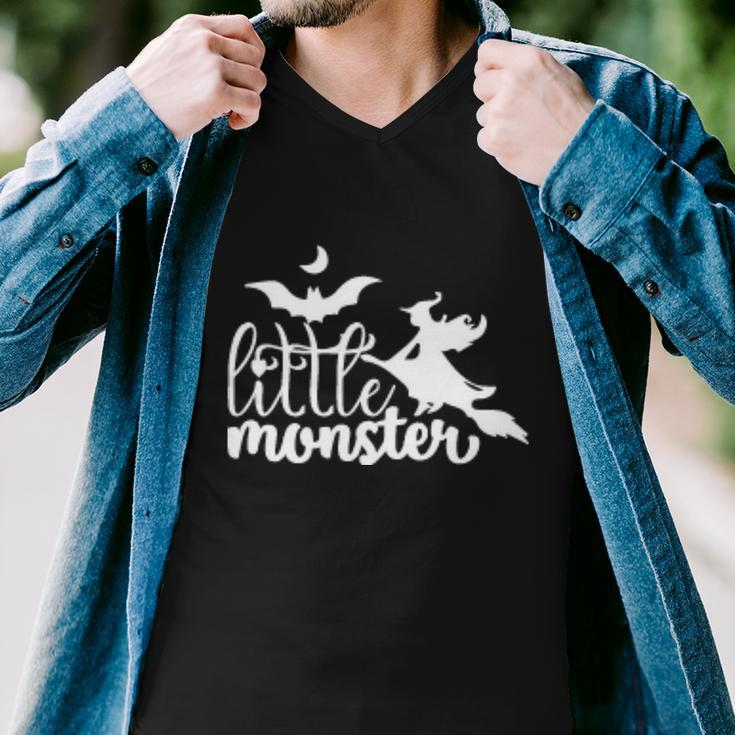 Little Monster Funny Halloween Quote Men V-Neck Tshirt