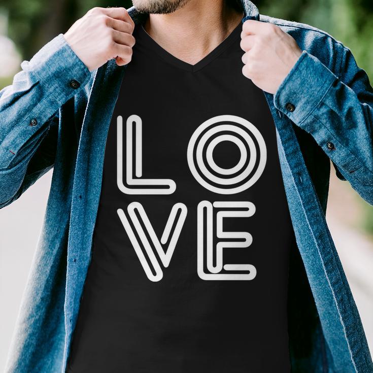 Love Valentines Day Word Logo Tshirt Men V-Neck Tshirt