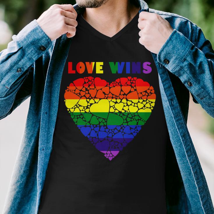 Love Wins Heart Men V-Neck Tshirt