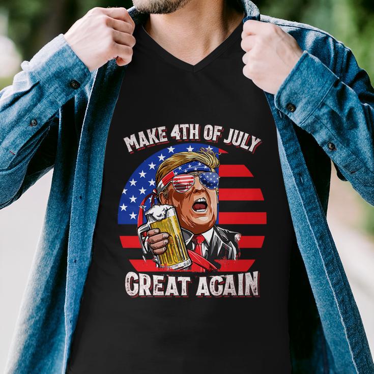 Make 4Th Of July Great Again Trump Ing Beer Patriotic Cool Gift Men V-Neck Tshirt