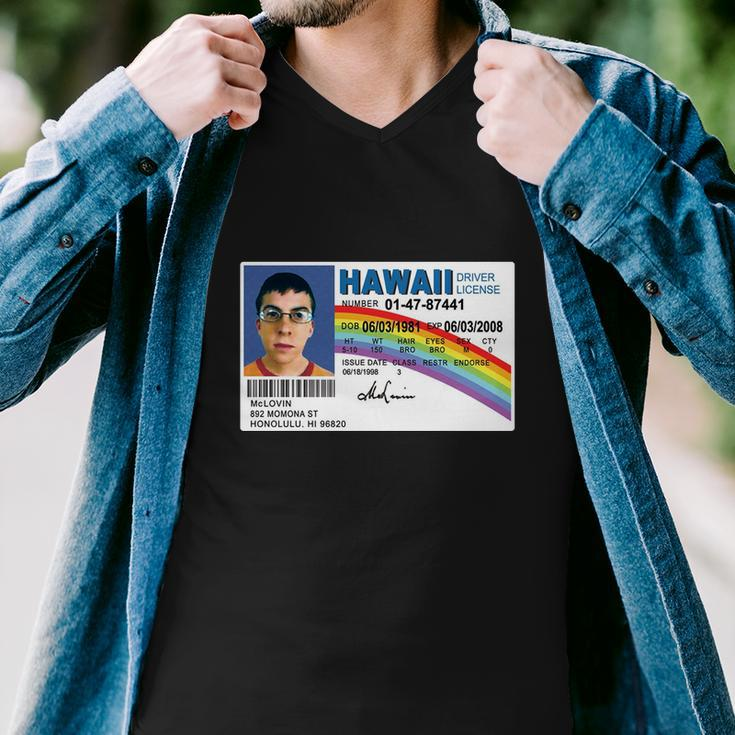 Mclovin Id Fake Licensed Hawaii Funny Men V-Neck Tshirt