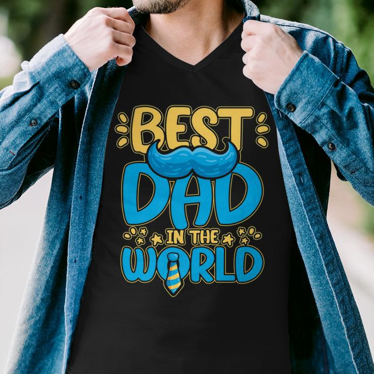 Mens Best Dad In The World For A Dad  Men V-Neck Tshirt