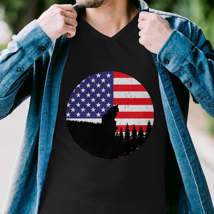 Meow 4Th Of July Cat Lover Cute Plus Size Graphic Shirt For Men Women Family Men V-Neck Tshirt