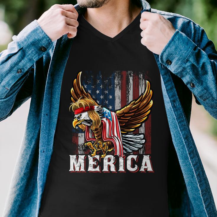 Merica Bald Eagle Mullet 4Th Of July American Flag Patriotic Meaningful Gift Men V-Neck Tshirt