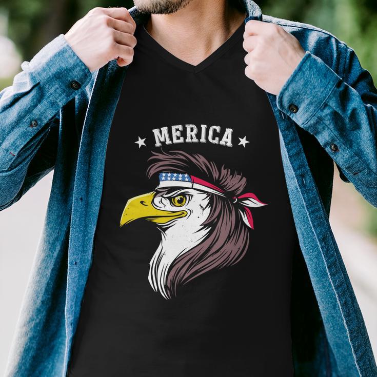 Merica Funny Gift Funny Eagle Mullet Funny Gift 4Th Of July Funny Gift Patriotic Men V-Neck Tshirt