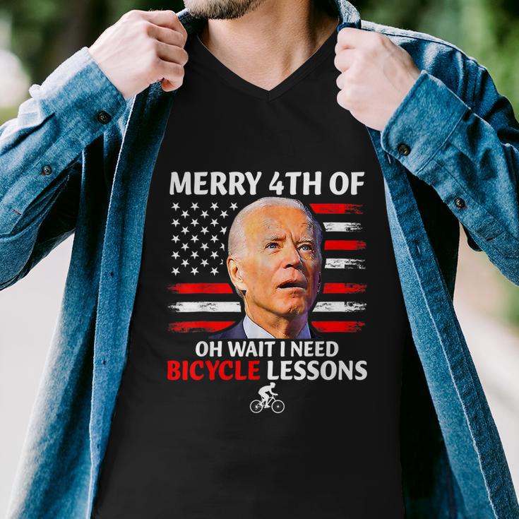 Merry 4Th Of July Biden Bike Bicycle Falls Off Anti Biden V2 Men V-Neck Tshirt