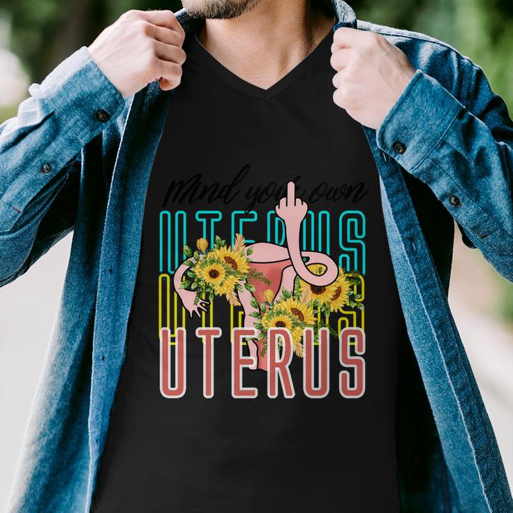 Mind You Own Uterus Floral Midle Finger 1973 Pro Roe Men V-Neck Tshirt