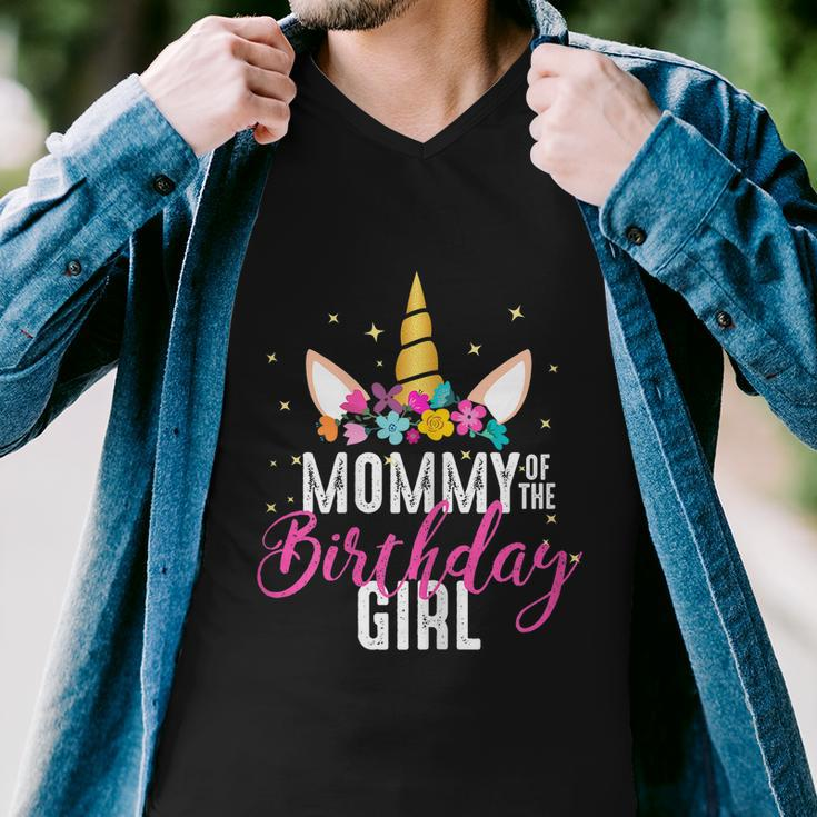 Mommy Of The Birthday Girl Mother Gift Unicorn Birthday Gift Men V-Neck Tshirt